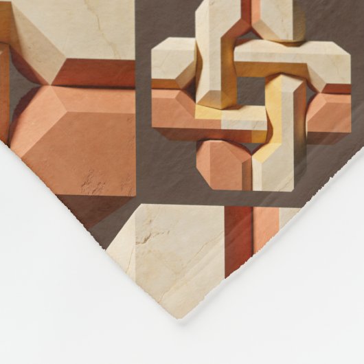 Interlocking geometric stone blocks fleecedecke (Ecke)