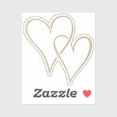 Interlocking-Gold-Herzen Aufkleber (Blatt)