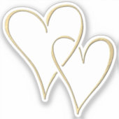 Interlocking-Gold-Herzen Aufkleber (Vorderseite)