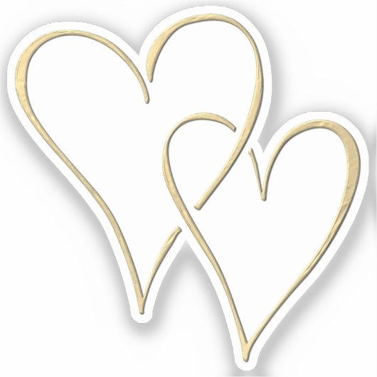 Interlocking-Gold-Herzen Aufkleber (Vorderseite)