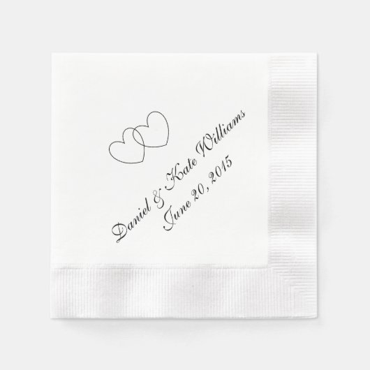 "Interlocking Hearts" Papier Napkins Serviette (Vorderseite)