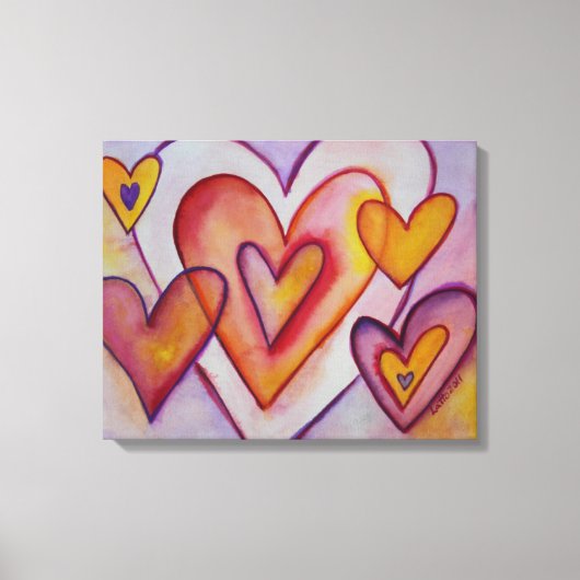 Interlocking-Liebe Hört Leinwand Malerei Art Print (Vorderseite)