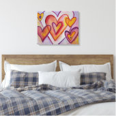 Interlocking-Liebe Hört Leinwand Malerei Art Print (Insitu (Schlafzimmer))