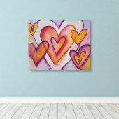 Interlocking-Liebe Hört Leinwand Malerei Art Print (Insitu (Holzboden))