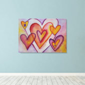 Interlocking-Liebe Hört Leinwand Malerei Art Print (Insitu (Holzboden))