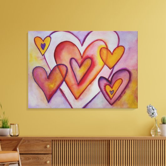 Interlocking-Liebe Hört Leinwand Malerei Art Print (Insitu (Wohnzimmer))