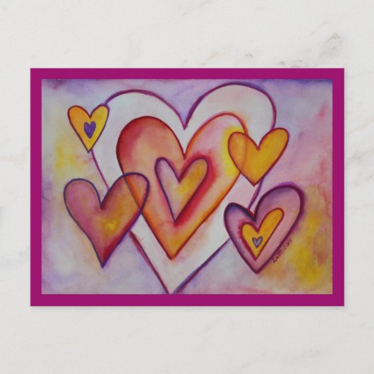 Interlocking-Liebe Hört Personalisierte Postkarten (Vorderseite)