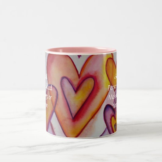 Interlocking-Liebe unterstützt Personalisierte ben Zweifarbige Tasse (Mittel)