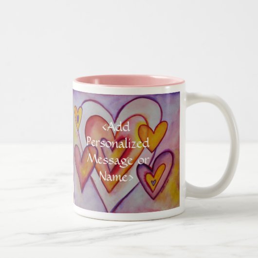 Interlocking-Liebe unterstützt Personalisierte ben Zweifarbige Tasse (Rechts)