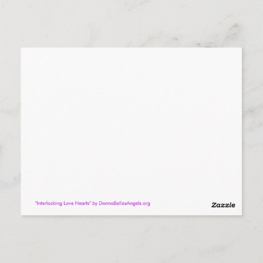 Interlocking-Liebe unterstützt Postkarten benutzer (Rückseite)