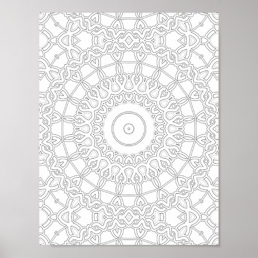 Interlocking Loopwork Coloring Page Pattern Art Poster (Vorne)