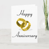 Interlocking-Rings - Angepasstes Hochzeitdatum Karte (Vorderseite)