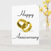 Interlocking-Rings - Angepasstes Hochzeitdatum Karte (Gelbe Blume)