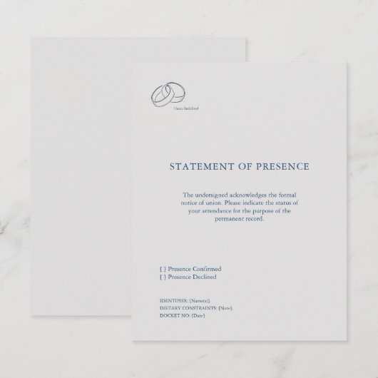 Interlocking Rings- Union Response Card RSVP Karte (Vorne/Hinten)