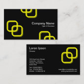 Interlocking Squares 3d - Gelb auf schwarz Visitenkarte (Vorne/Hinten)