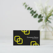 Interlocking Squares 3d - Gelb auf schwarz Visitenkarte (Stehend Vorderseite)