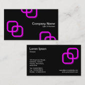 Interlocking Squares 3d - Magenta in Schwarz Visitenkarte (Vorne/Hinten)