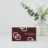 Interlocking Squares 3d - Weiß auf Dunkelbraun Visitenkarte (Stehend Vorderseite)