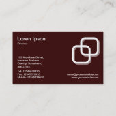 Interlocking Squares 3d - Weiß auf Dunkelbraun Visitenkarte (Rückseite)