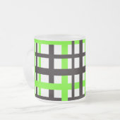 Interlocking Stripes Black White Green Mattglastasse (Vorderseite Links)