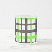 Interlocking Stripes Black White Green Mattglastasse (Mittel)