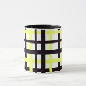 Interlocking Stripes Black White Yellow Tasse (Zentrum)
