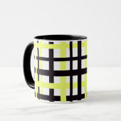 Interlocking Stripes Black White Yellow Tasse (Vorderseite Links)