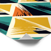 Interlocking Triangles with Brush Stroke Accents Poster (Ecke)