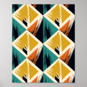 Interlocking Triangles with Brush Stroke Accents Poster (Vorne)