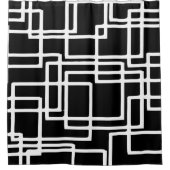 Interlocking White Squares Artistic Design Duschvorhang (Vorderseite)
