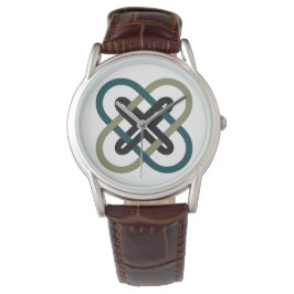 Interlocking X Classic Brown Leather Strap Watch Armbanduhr