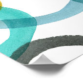 Interlocking Yellow & Blue Circles Poster (Ecke)