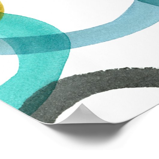 Interlocking Yellow & Blue Circles Poster (Ecke)