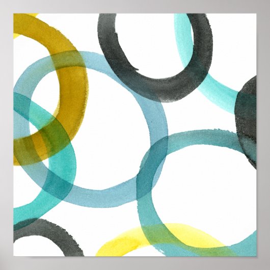 Interlocking Yellow & Blue Circles Poster (Vorne)