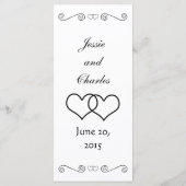 Interlocks Herzstück - Schwarz und Weiß Menükarte (Rückseite)