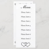 Interlocks Herzstück - Schwarz und Weiß Menükarte (Vorne/Hinten)