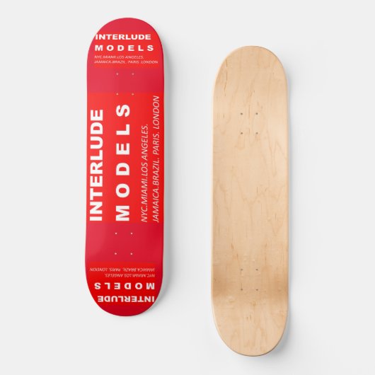 INTERLUDE-MODELL SK8 1/4" Skateboarddecke Skateboard (Vorderseite)