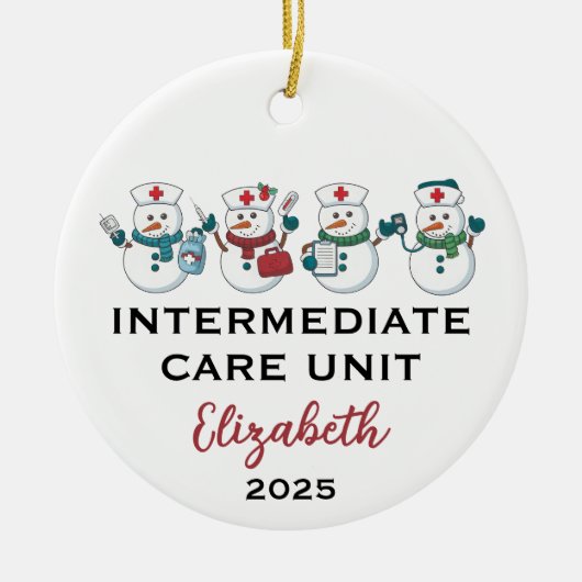 Intermediate Care Unit Cute Snowflake Nurse  Keramik Ornament (Vorne)