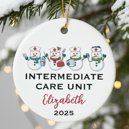 Intermediate Care Unit Cute Snowflake Nurse  Keramik Ornament
