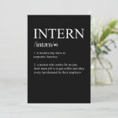 Intern Definition Praktikum Assistenz Geschenk Einladung (Stehend Vorderseite)
