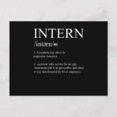 Intern Definition Praktikum Assistenz Geschenk Postkarte (Vorderseite)