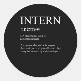 Intern Definition Praktikum Assistenz Geschenk Runder Aufkleber