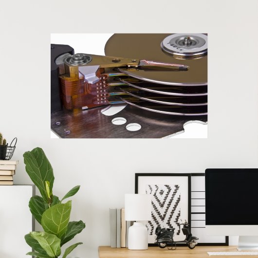 Internals eines Festplattenlaufwerks Poster (Heimbüro)