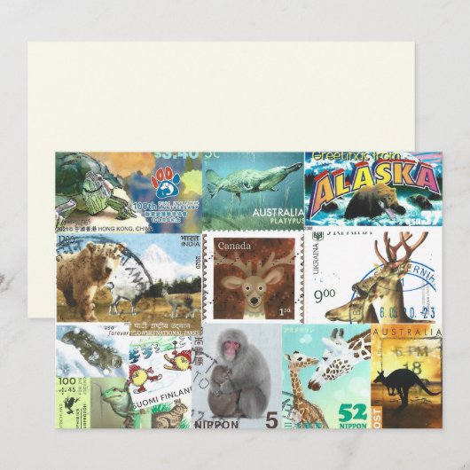 International Animal Postage Briefmarke Collage Ca (Vorne/Hinten)