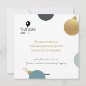 International Business Christmas Card Baubles Feiertagskarte (Rückseite)