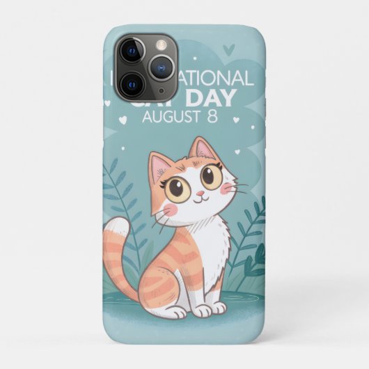 International Cat Day Cute Whimsical Cat Art Case-Mate iPhone Hülle (Rückseite)