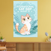 International Cat Day Cute Whimsical Cat Art Leinwanddruck (Insitu (Wohnzimmer))