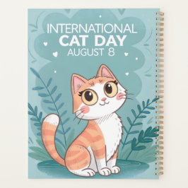 International Cat Day Cute Whimsical Cat Art Planer