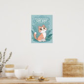 International Cat Day Cute Whimsical Cat Art Poster (Küche)