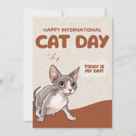 International Cat Day Sphynx Celebration Art Feiertagskarte